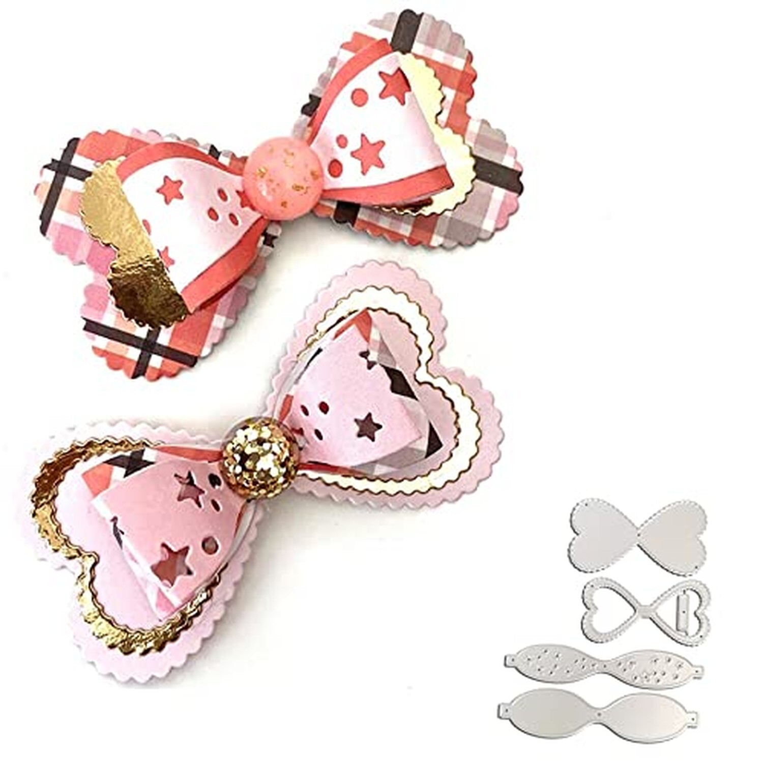 2Pcs Bows Metal Cutting Dies, Cut Stencils Card Paper Craft DIY Template Albu...