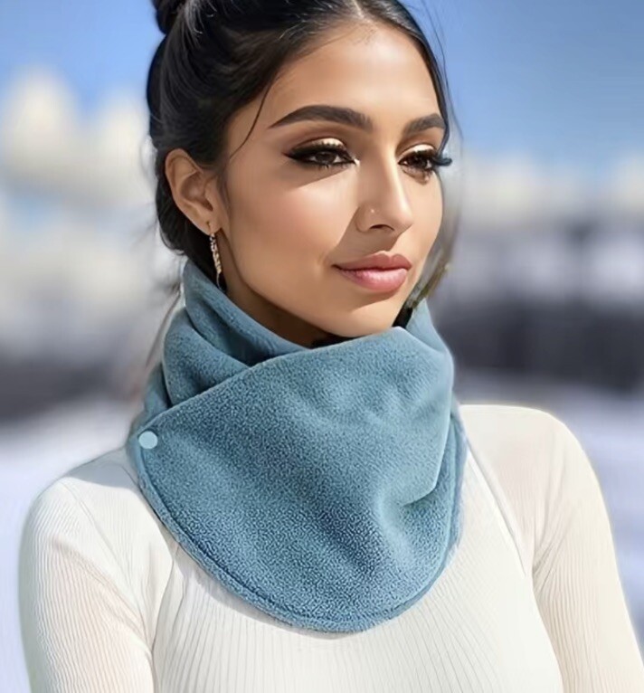 Winter Neck Warmer Gaiter Windproof Fleece Ski Face Mask Scarf Cold Weather Blue