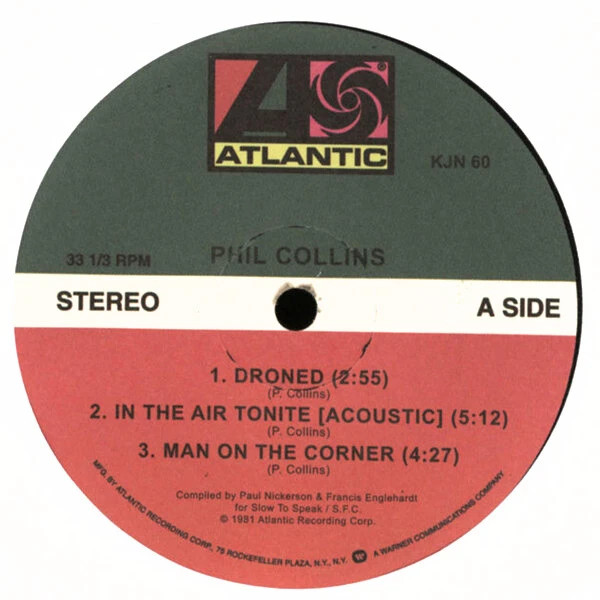 Phil Collins - 'Droned / In The Air Tonite (Acoustic)' Compilation 12"