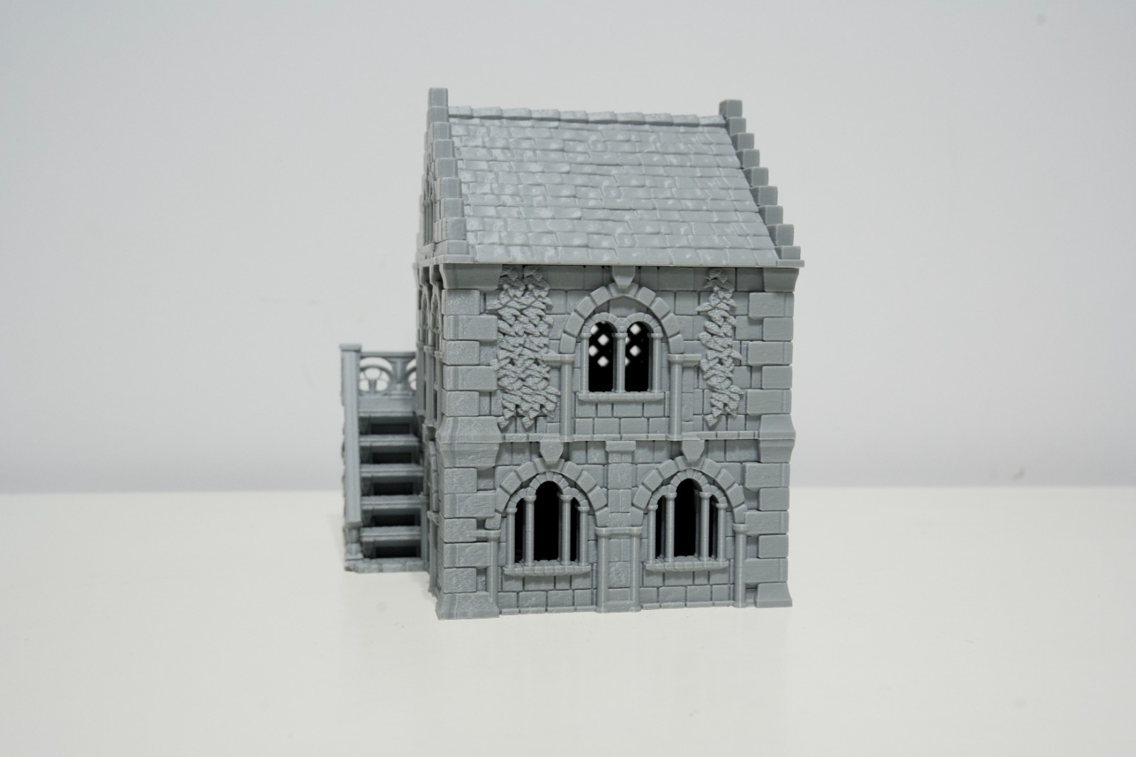 Wargaming Tabletop Stone House With Balcony - 3D Printed