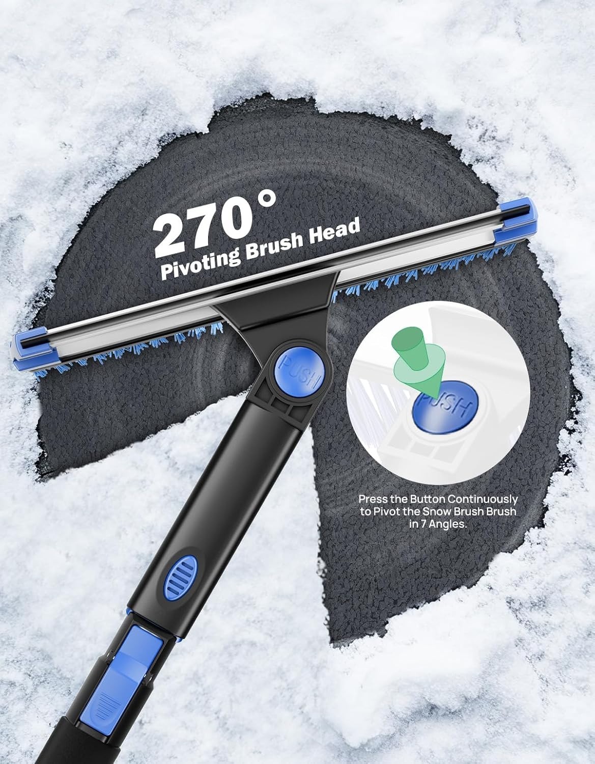 Multi-Functional 47.7″ Snow Brush & Ice Scraper – Perfect for Winter Safety