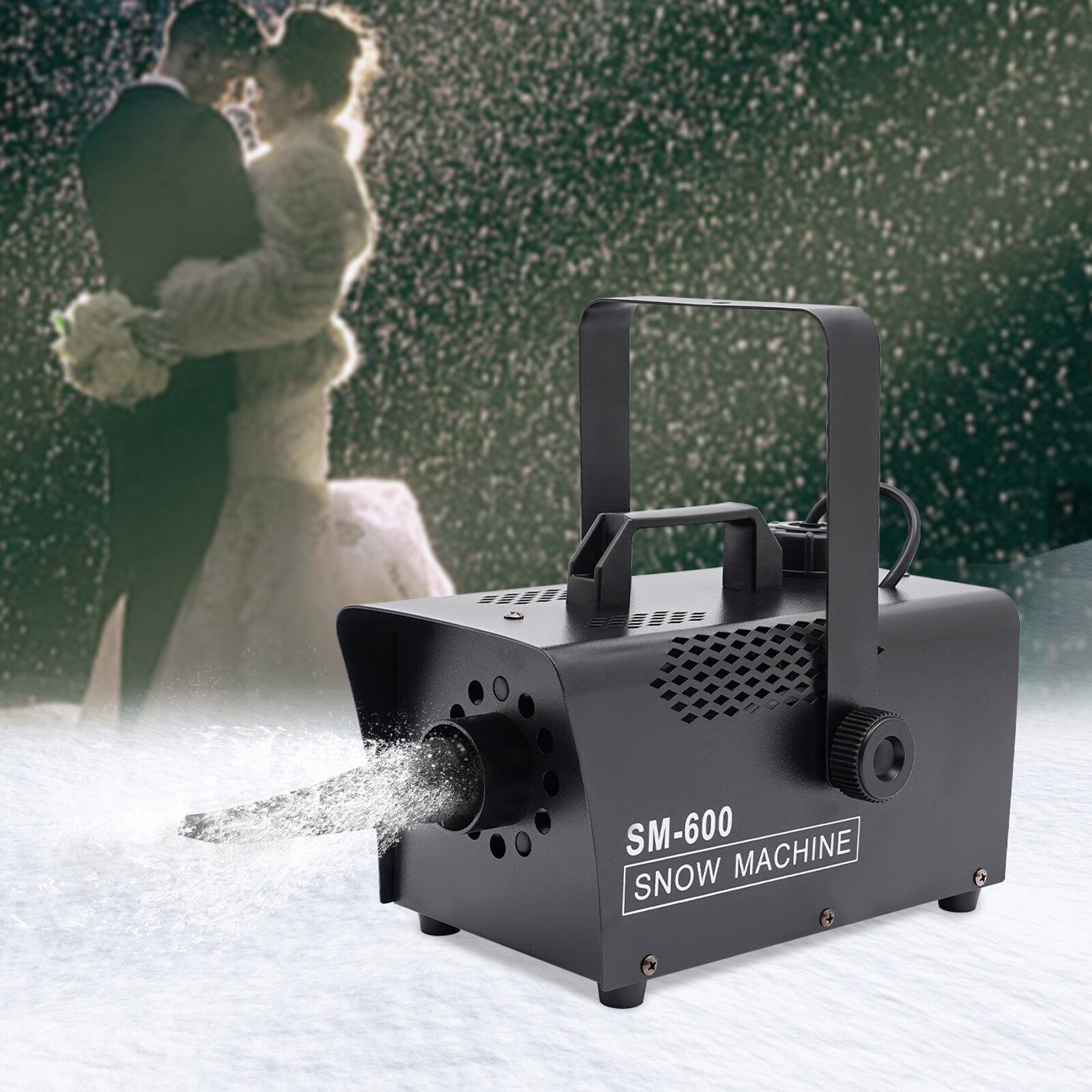 600W DJ Snow Machine Stage Snowflake Machine With Remote Control Christmas Decor
