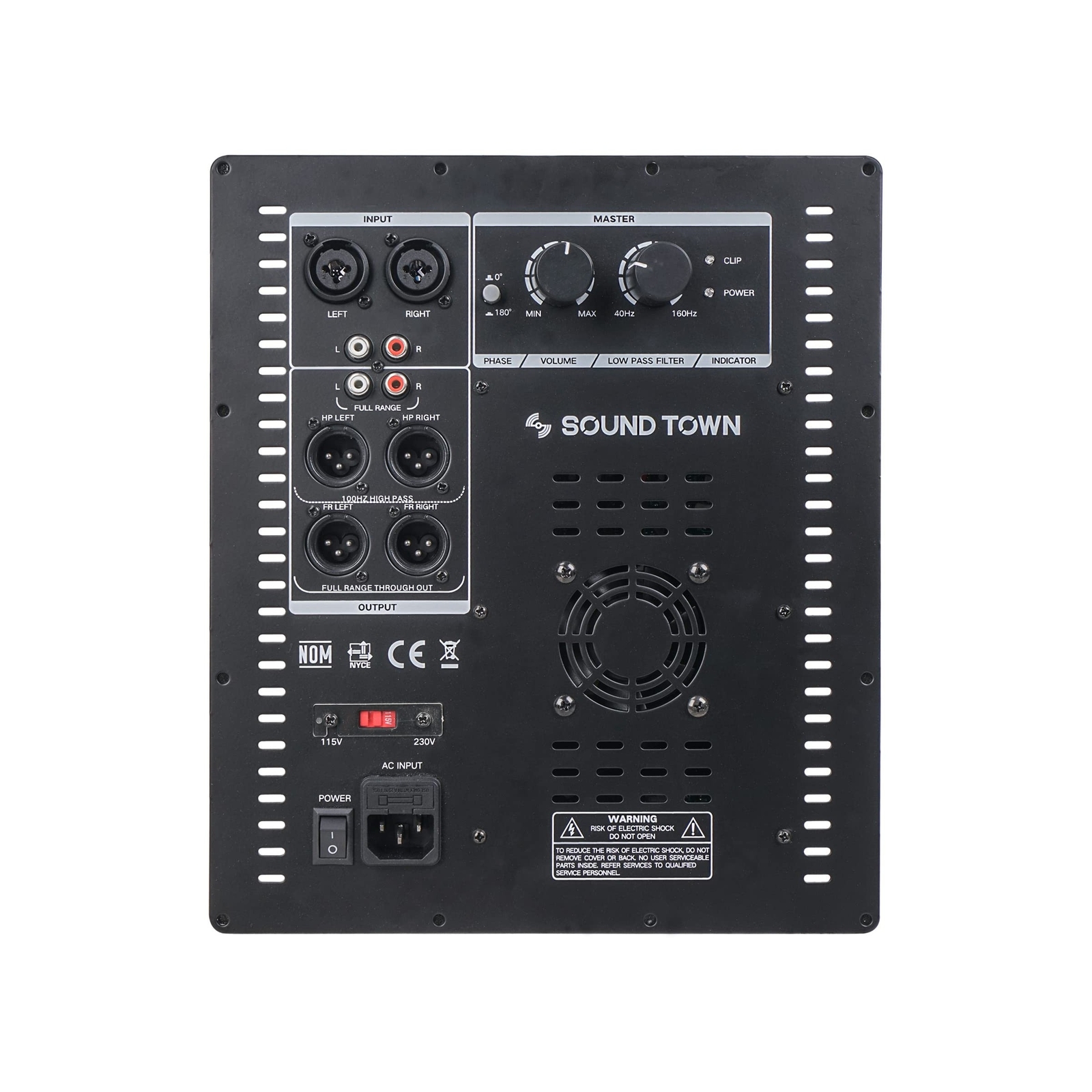 Sound Town Class-D Plate Amplifier for PA DJ Subwoofer Cabinets, 700W RMS, w/...