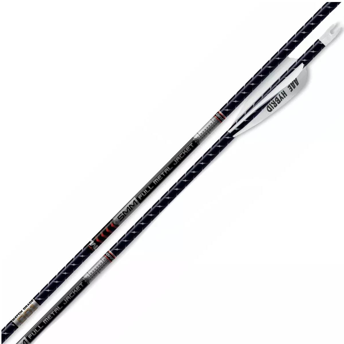 Easton FMJ 5MM Match Grade 340 3 inch Hybrid 26 Vanes Hit with Collar 6 Pack