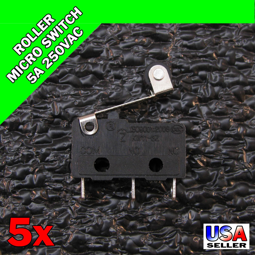 5x KW11-3Z Roller Micro Switch 5A 250VAC Lever Arm Limit SPDT 3 Pin 5pcs U91