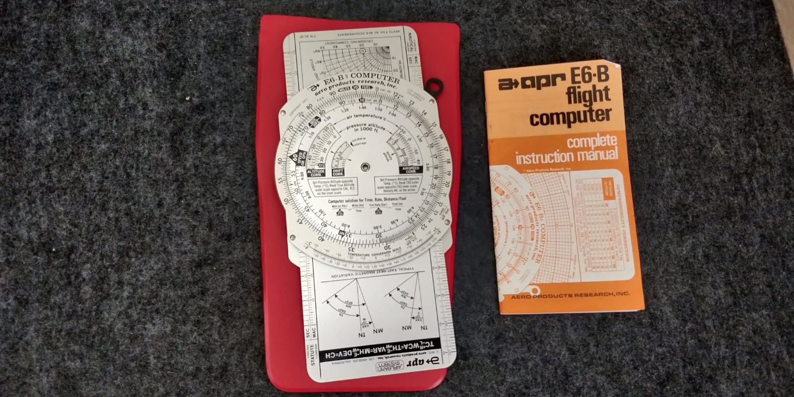 APR E6-B Flight Computer Complete Instruction Manual Aero Products + Case - EXC