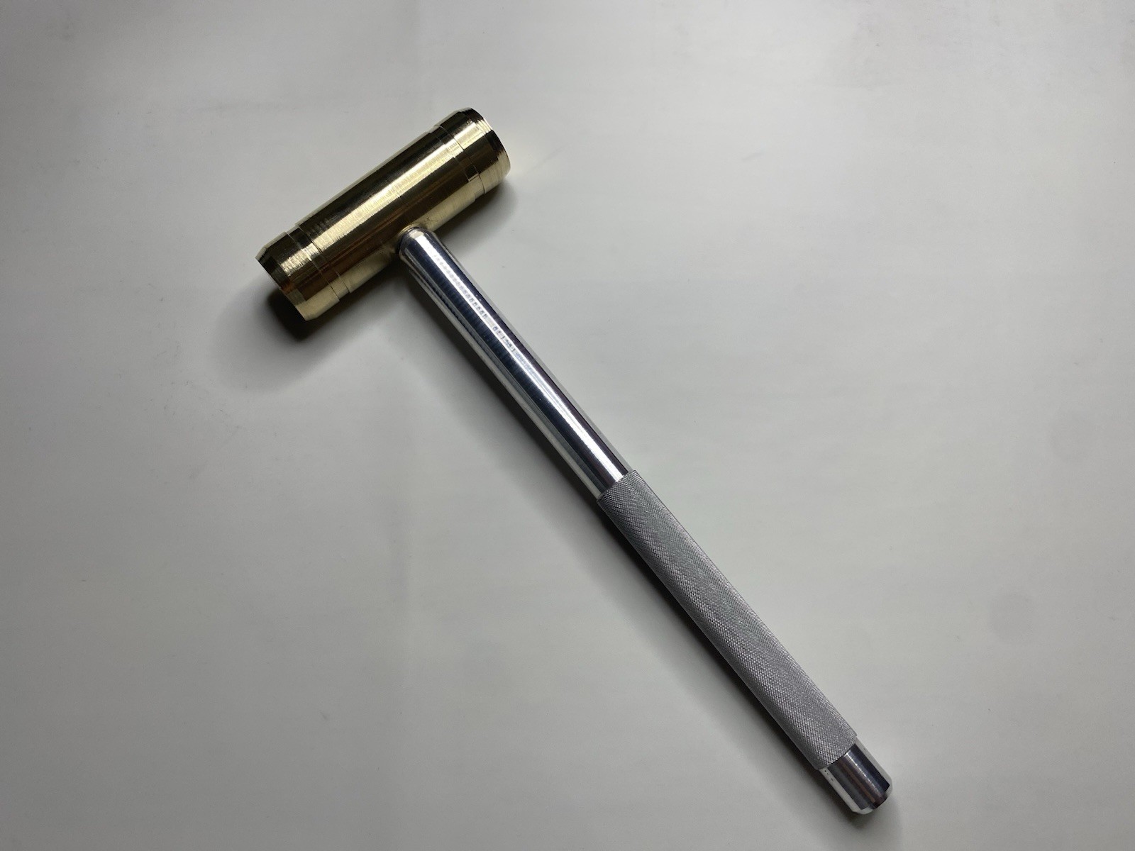 Brass 8oz Reloading Hammer (No Spark) 8” Length  Knurled Aluminum Handle
