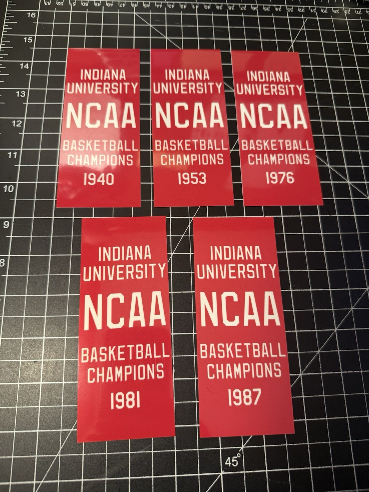 3 SIZES - INDIANA HOOSIERS MENS BASKETBALL CHAMPIONS DECAL BANNERS