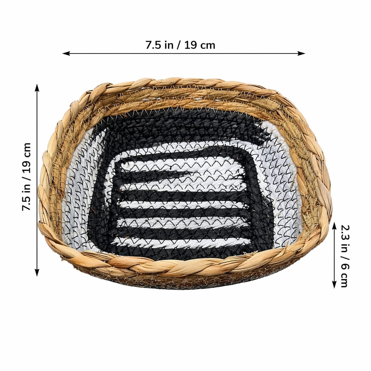 Handmade Woven Bread Basket Square Straw Fruit Snack Organizer