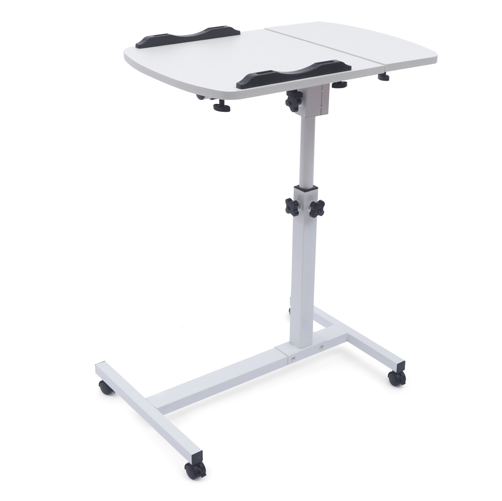 Over Bed Table Mobile Rolling Laptop Stand Computer Bedside Table Adjustable New