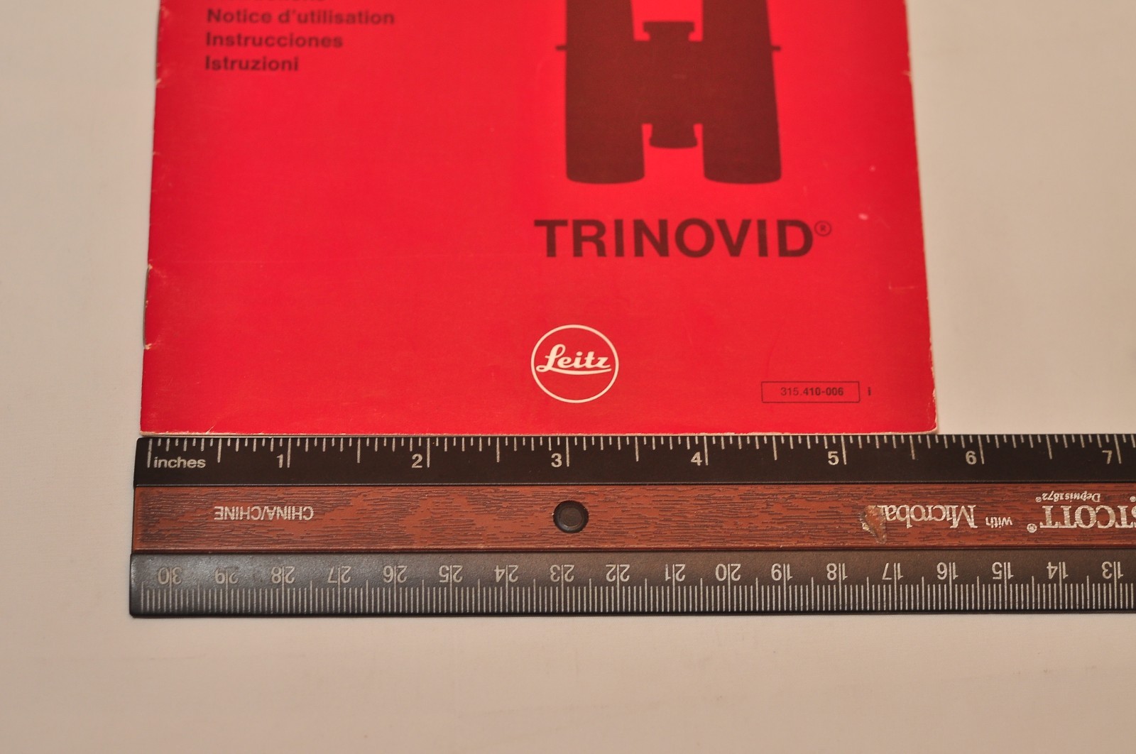 Leitz Trinovid Instructions, c1977, Original, Not A Copy!