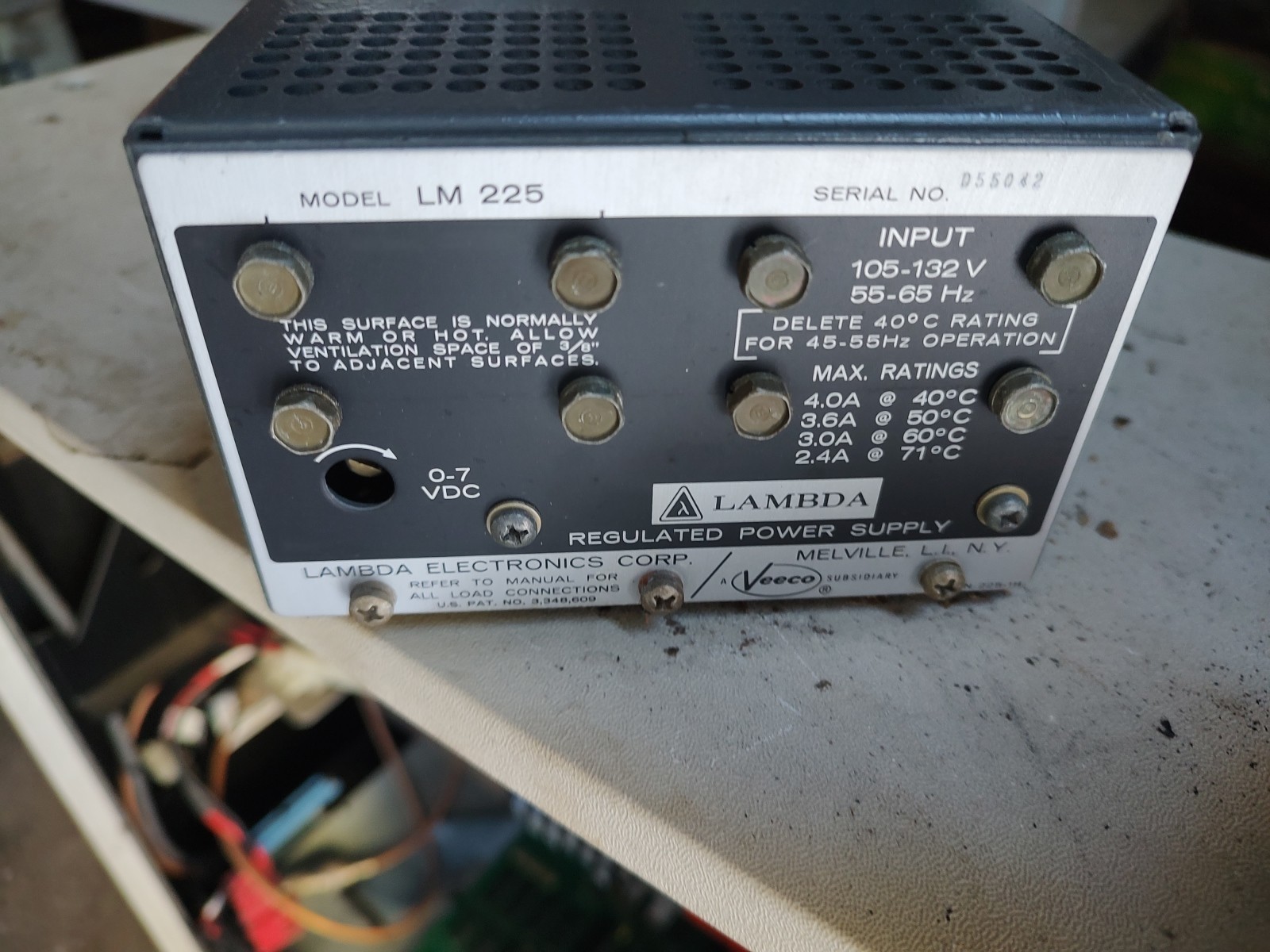 Old Lambda Lm-225 DC Power Supply