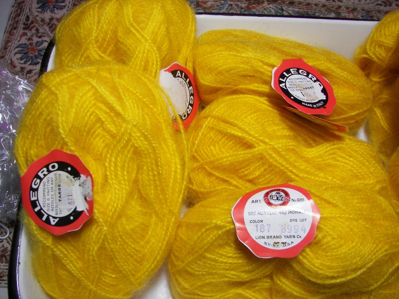VTG Lot  of 4 or 5 Balls~ Bucilla "Melody"~ Mohair Blend Yarn ~ You Choose Shade