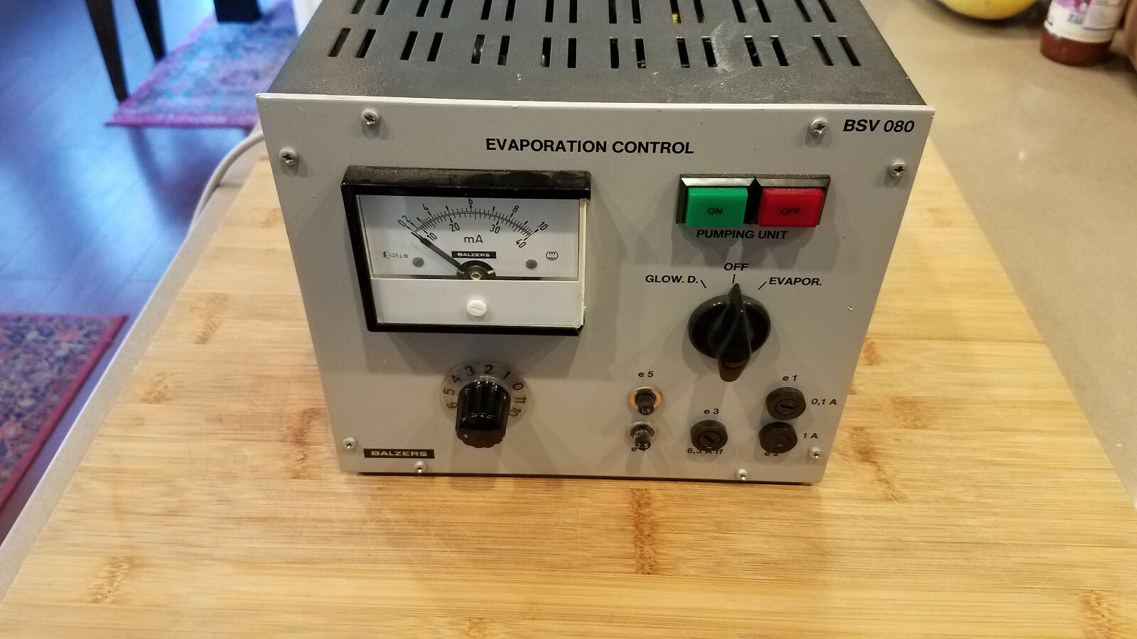BALZERS BSV080 BSV 080 EVAPORATION CONTROL UNIT Working Condition is Unknown