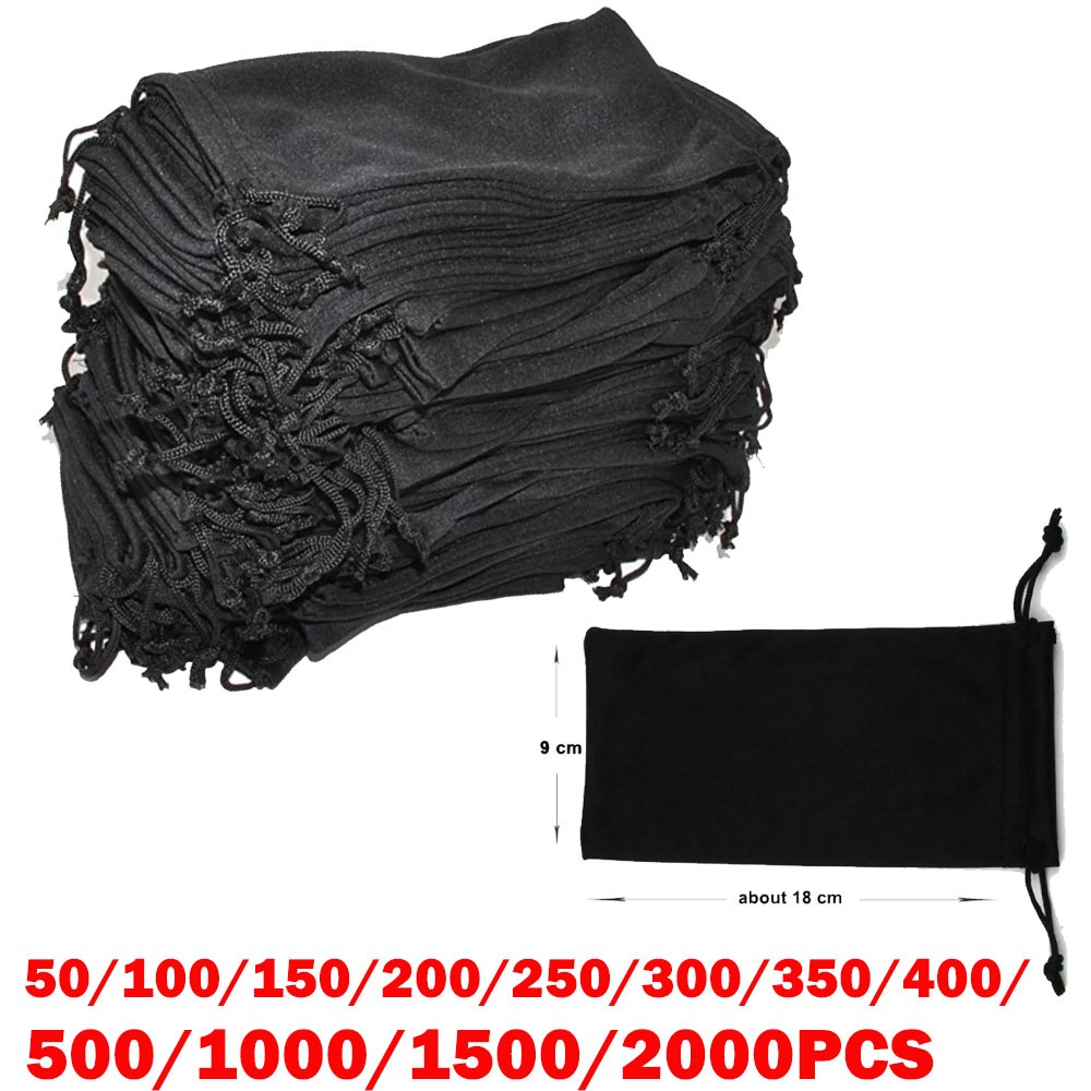 50-2000Pcs 18cm*9cm Micro Fiber Sunglasses Carrying Pouch Soft Glasses Bags HOT