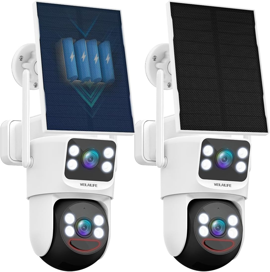 【Auto Tracking & 2-Way Audio】 4MP Solar Powered Extend PTZ Camera, Wireless Outd