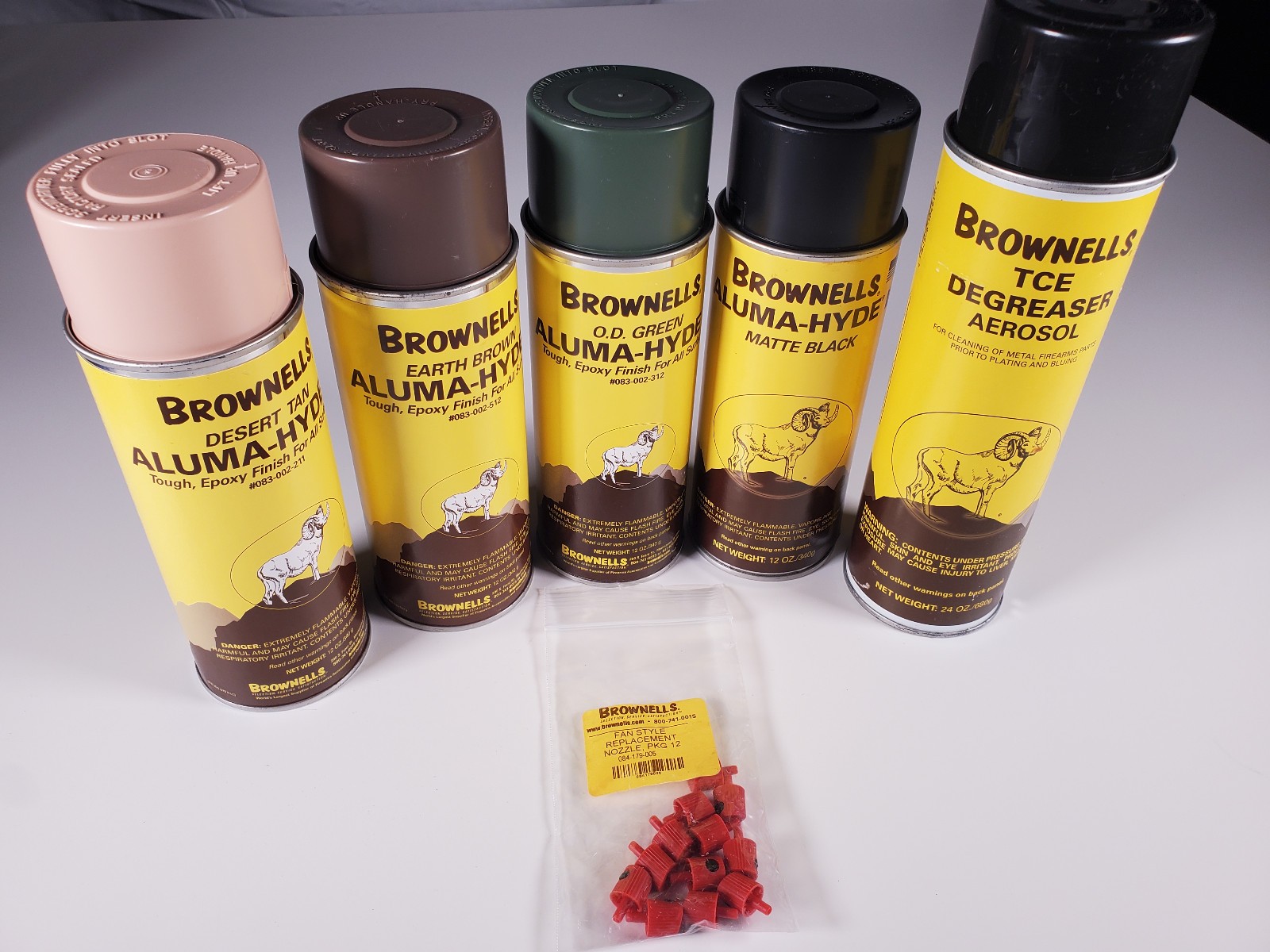Brownells Aluma-Hyde II  Kit Four Colors, TCE Degreaser, and Nozzles Epoxy Based