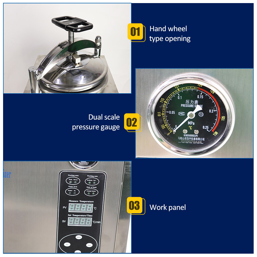40L Vertical Autoclave Steam-Pressurized Sterilizer High Pressure Sterilization