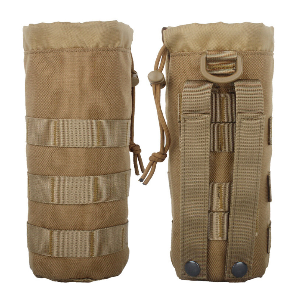 Khaki Tactical Molle Water Bottle Pouch Bag Kettle Holder Carrier Camping Hiking