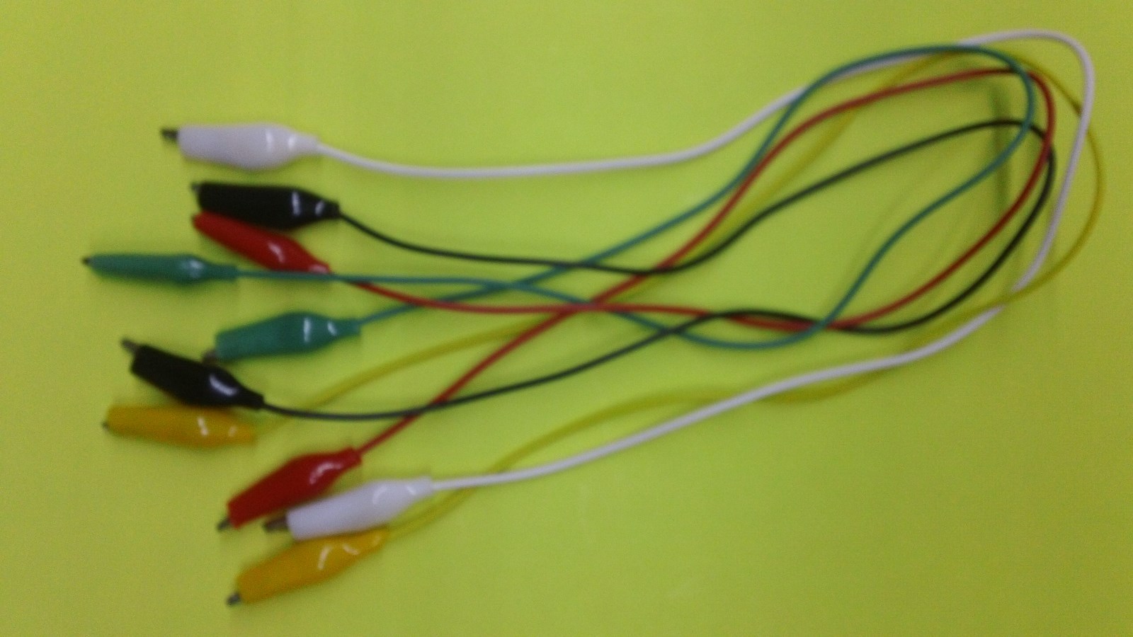 5 X - 18" multi color TEST wire - Alligator Clip - Double END - Electronics TEST