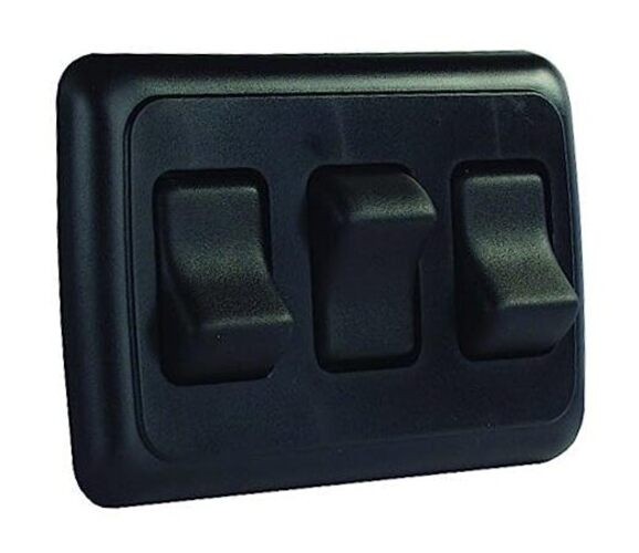12245 Triple SPST On-Off Switch with Bezel Black