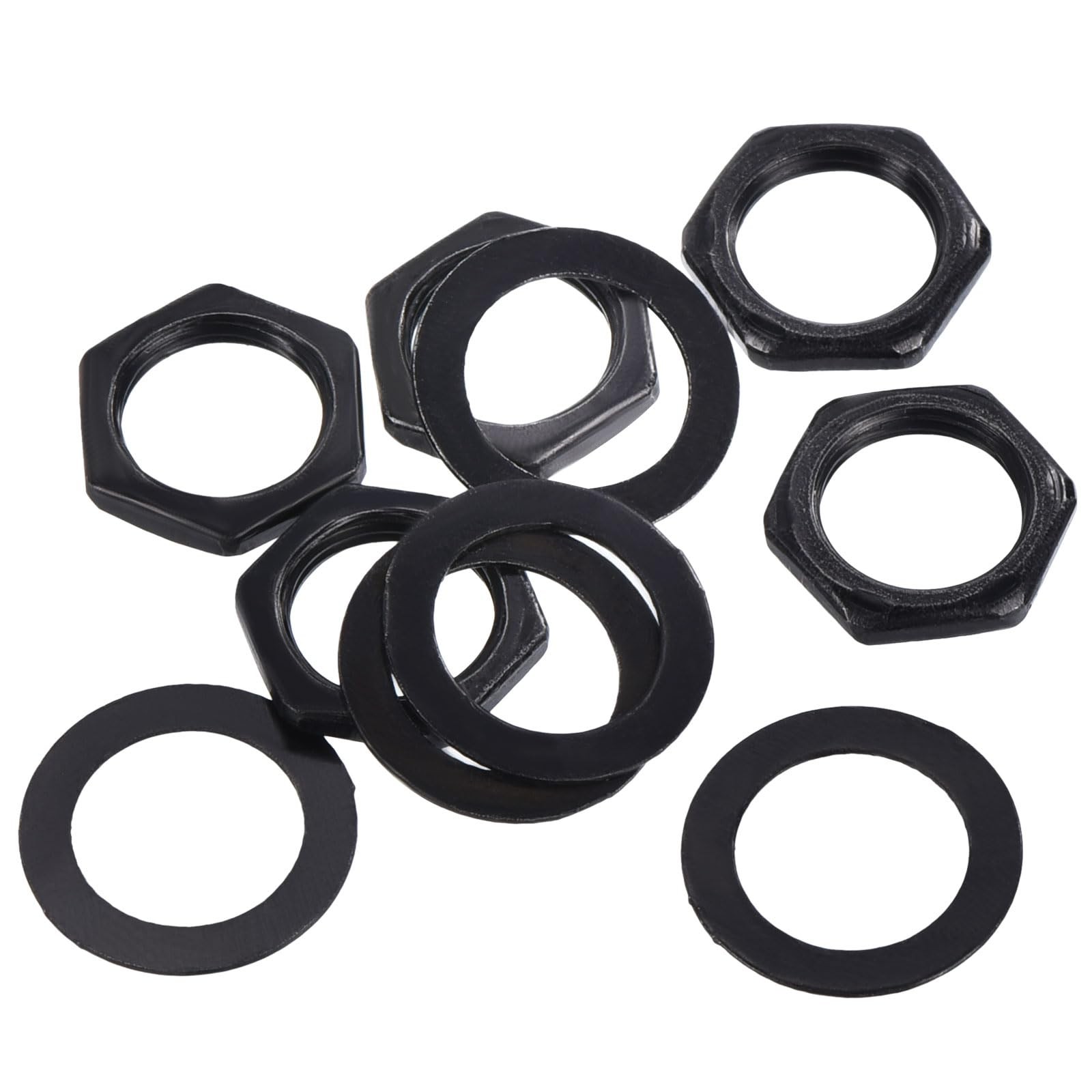 MECCANIXITY 5 Set Guitar Nuts and Washers M9 12mm x 8.9mm x 2mm, Black