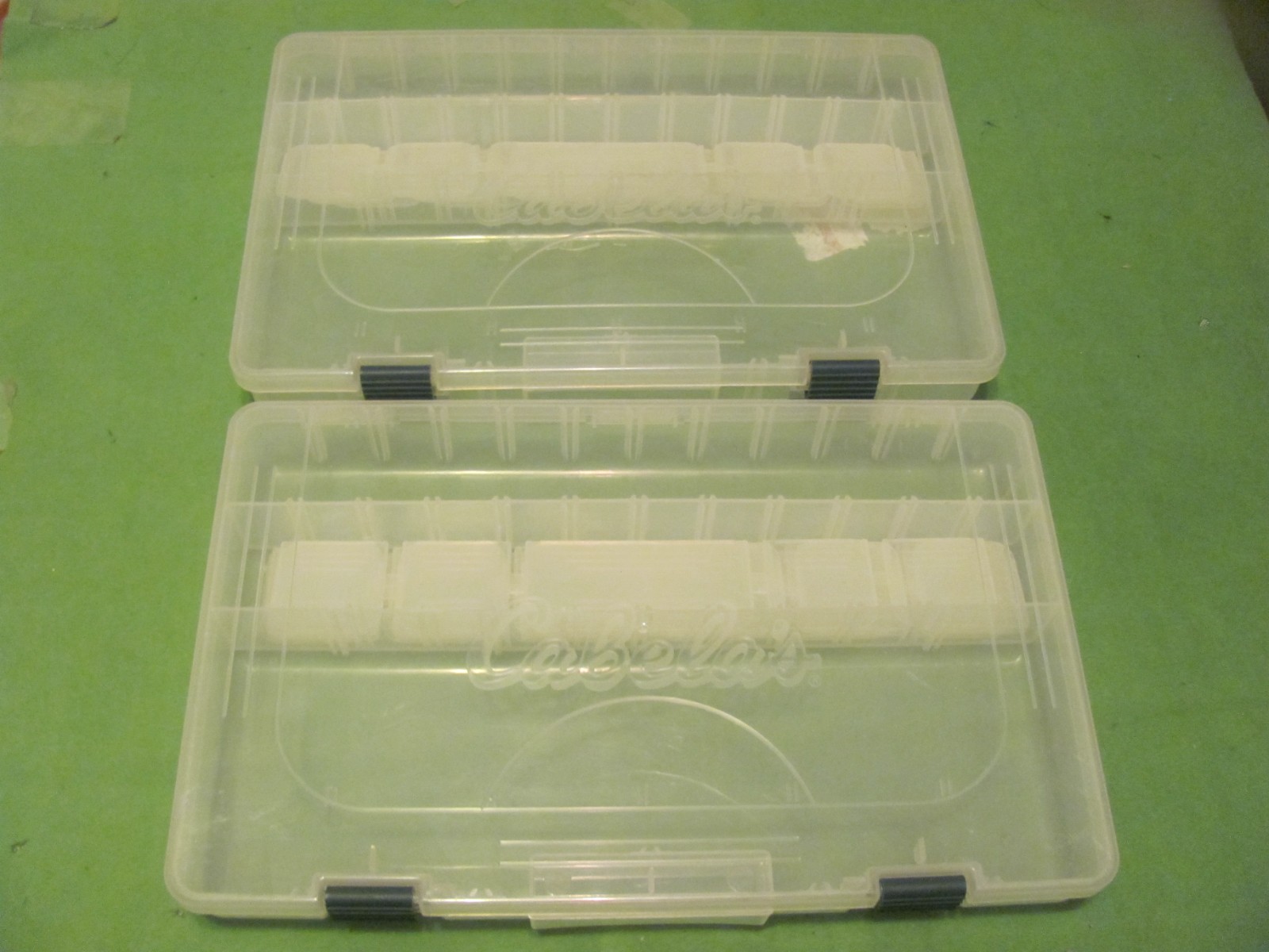 2) Cabela's Brand Model 3750 Organizer Clear Plastic Cases.