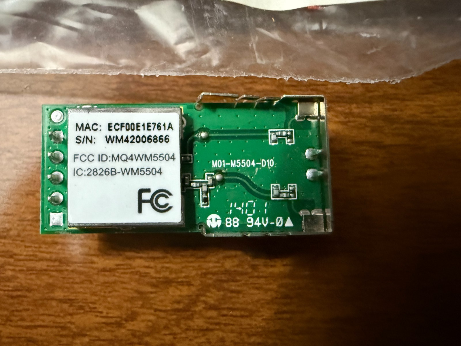 MQ4WM5504 Wifi B/G/N 3.3v pc mount