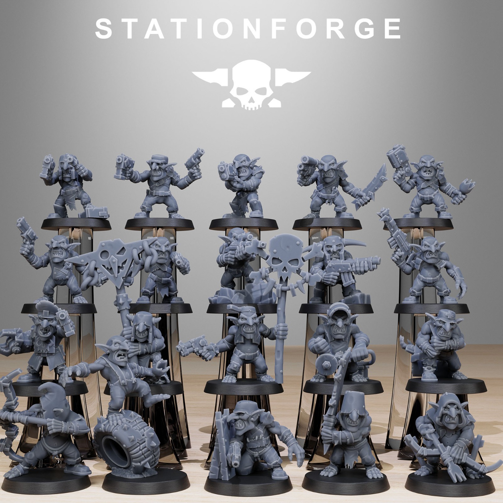 Orkaz Gobz Infantry Reborn Grimdark 3D Printed Miniatures Station Forge 16k