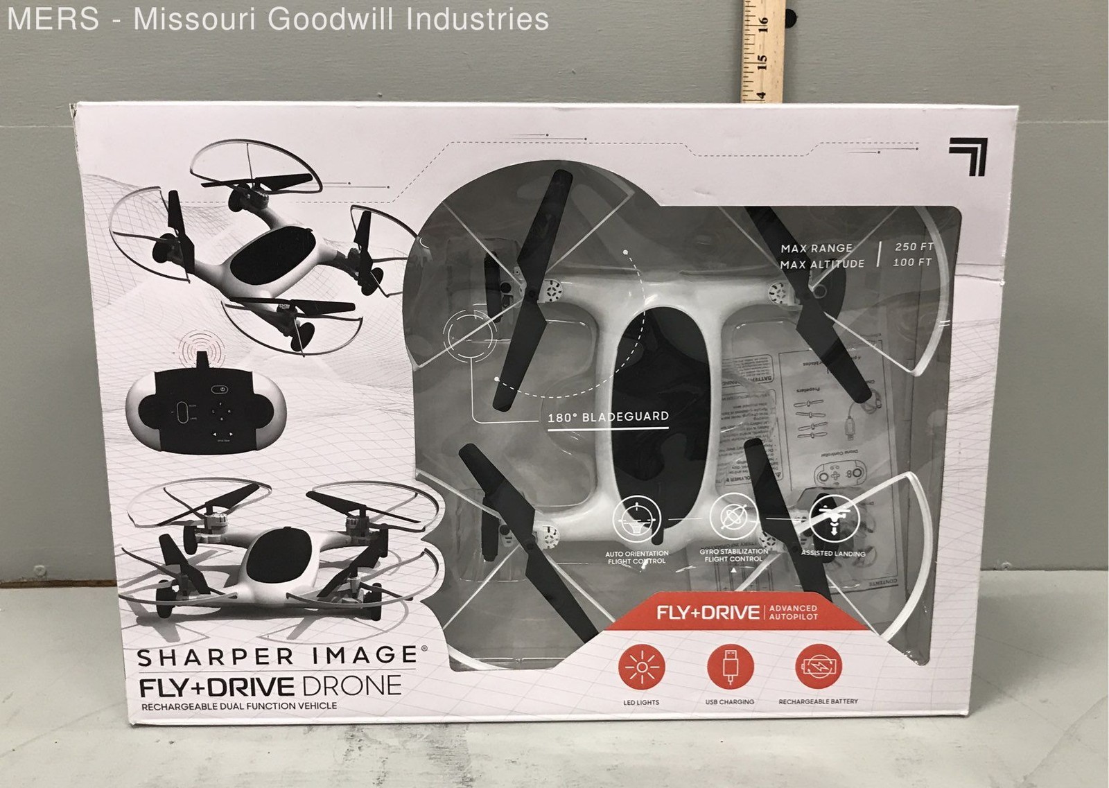 Sharper Image 1012357 Fly+Drive Drone Dual Function RC Vehicle With Remote