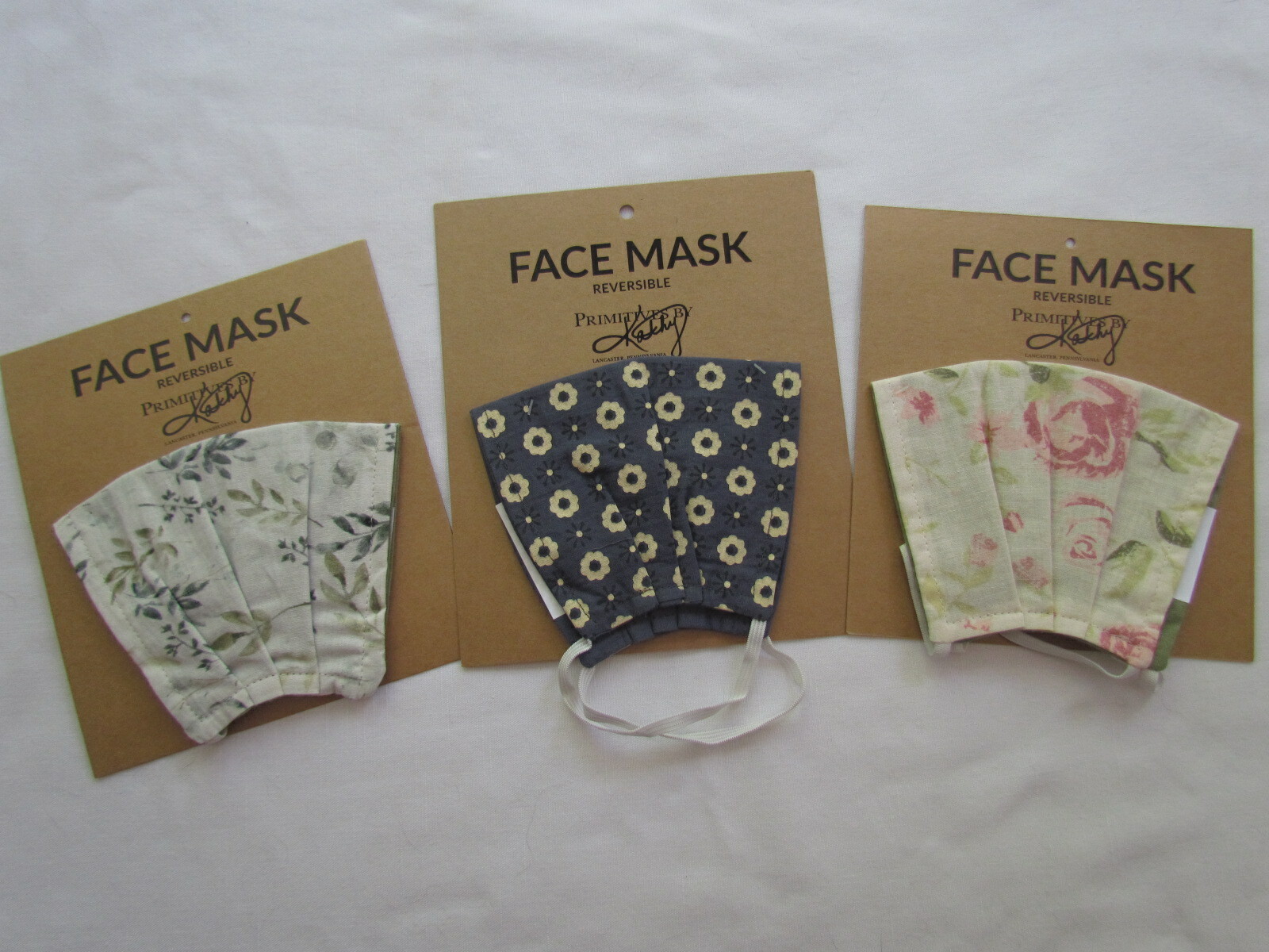 Reversible Face Mask Reusable Primitives by Kathy 3pc Washable New Floral #G