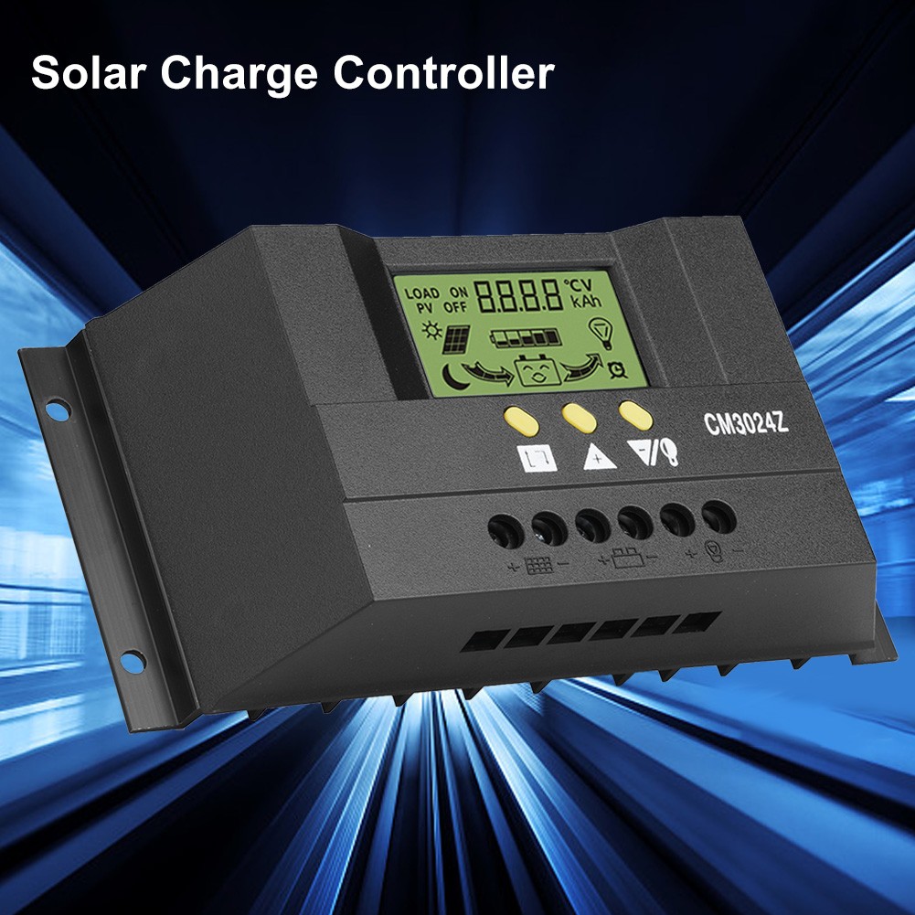 PWM Intelligent Solar Panel Controller Regulator LCD Display 12V 24V