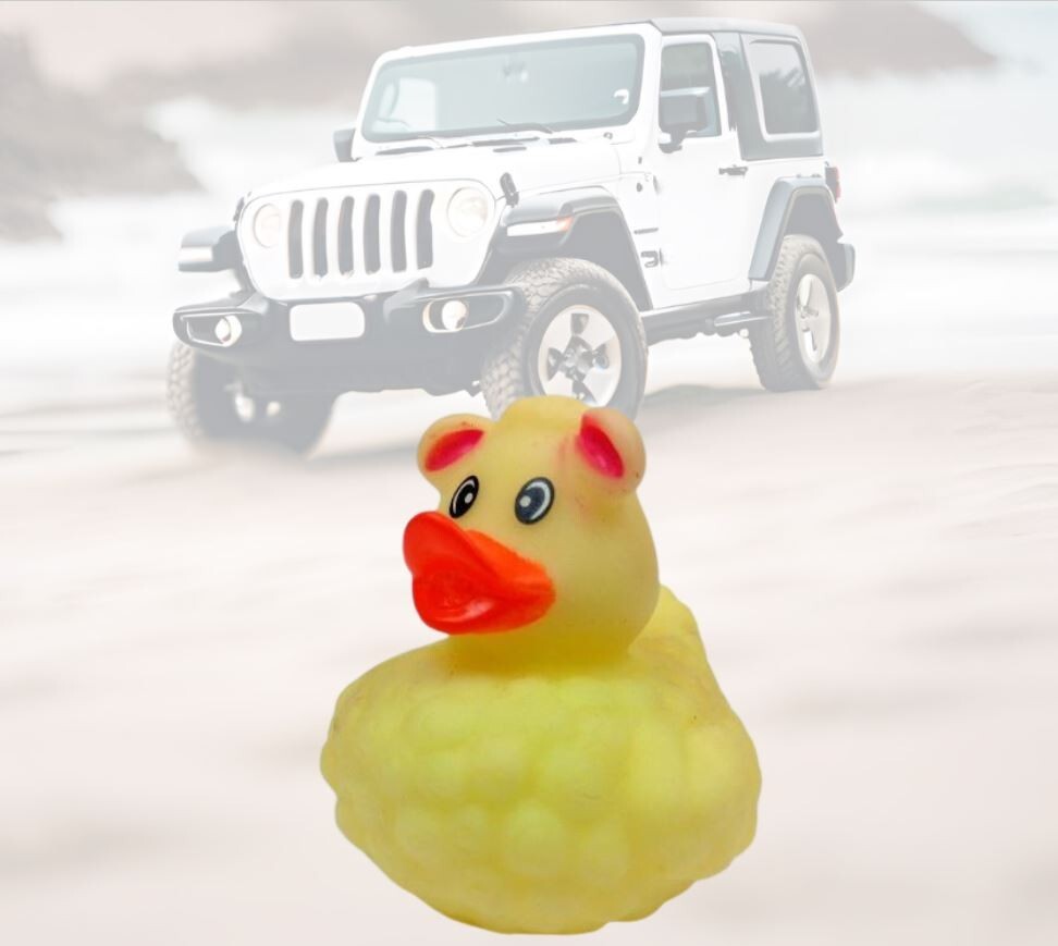 Light Yellow Lamb Sheep Rubber Duck Jeep Ducking 2" - Jeep Cruising Farm Animal