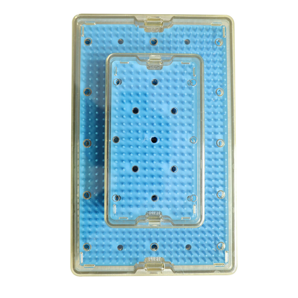 Double layer surgical box surgical tray sterilization case box with mat PPSU