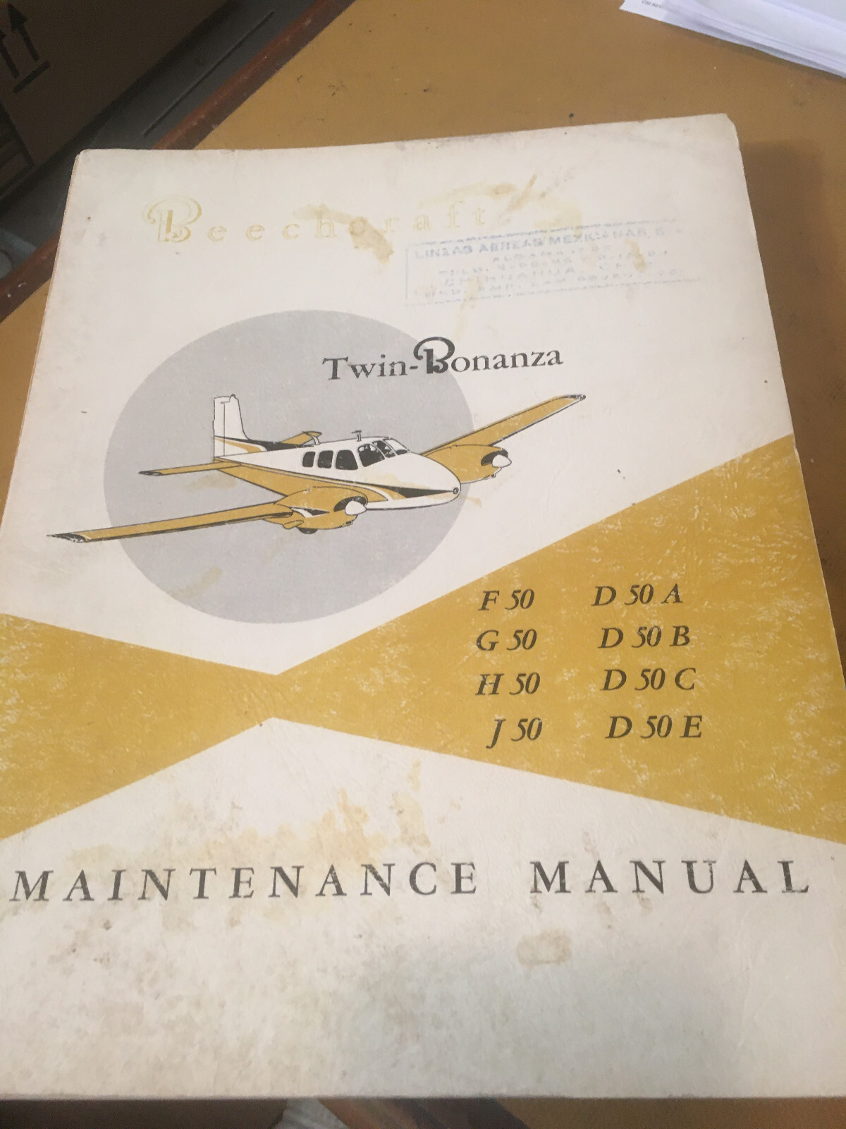Beechcraft F50, G50, H50, J50, D50A, D50B, D50C, D50E Service Manual
