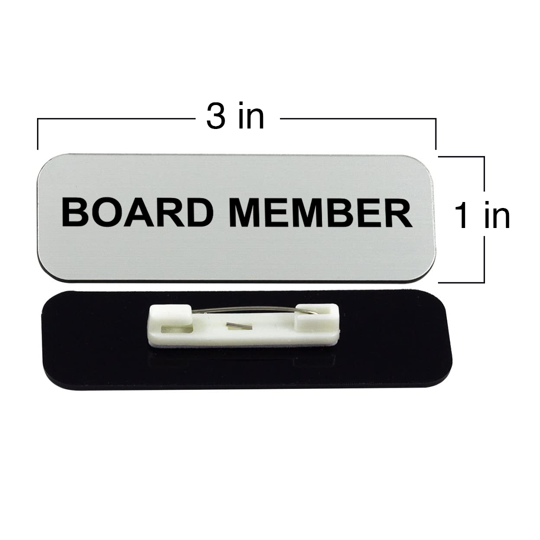 Board Member 1 x 3" Name Tag/Badge, (3 Pack)
