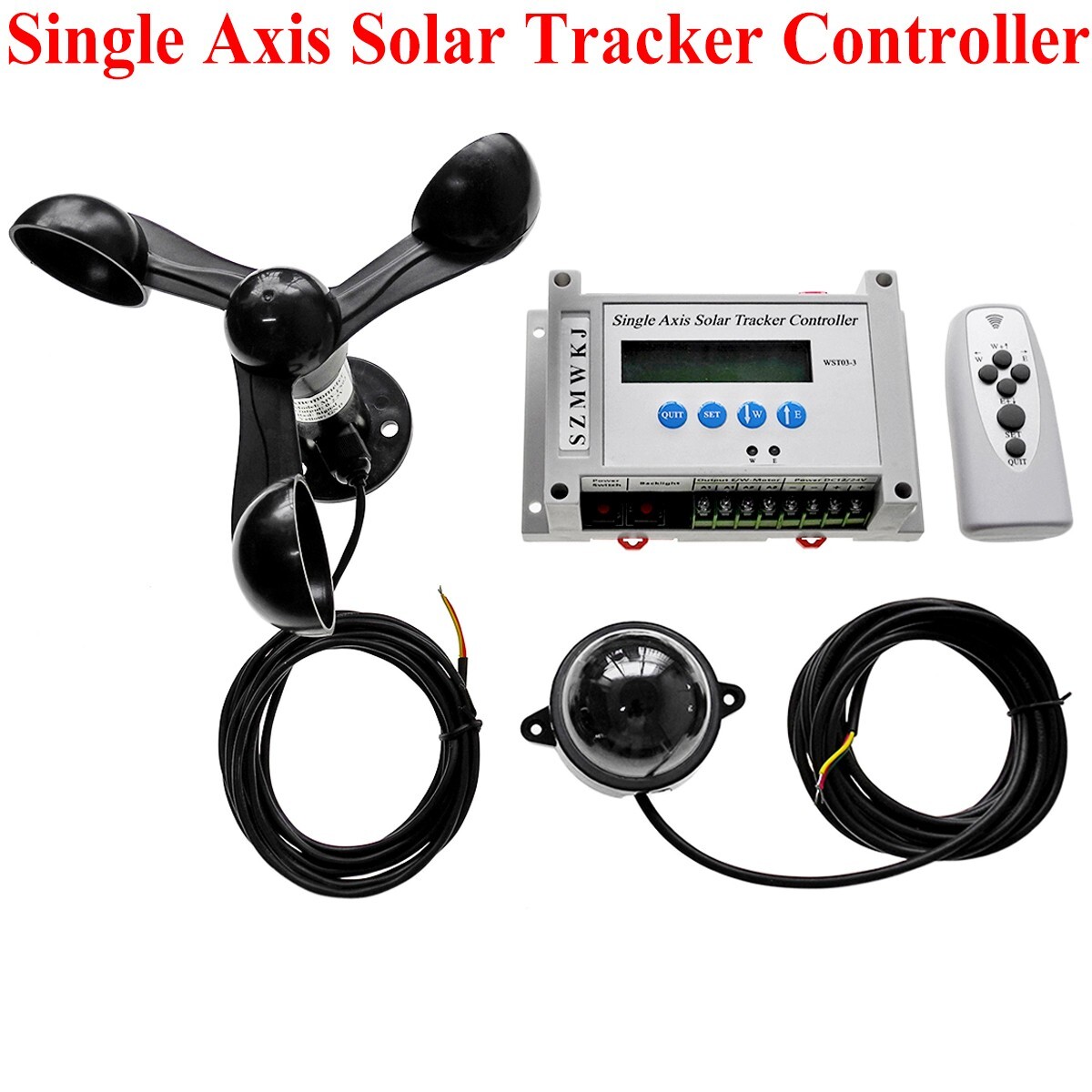 WST03-3 Single Axis Automatic Tracking Solar Tracker Controller W/ Speed Sensor
