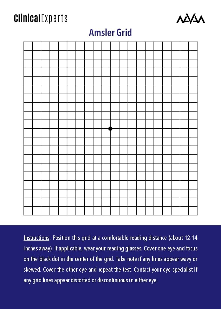 Amsler Eye Grid with Magnetic Back - Daily Vision Screening Tool for 1 Pack