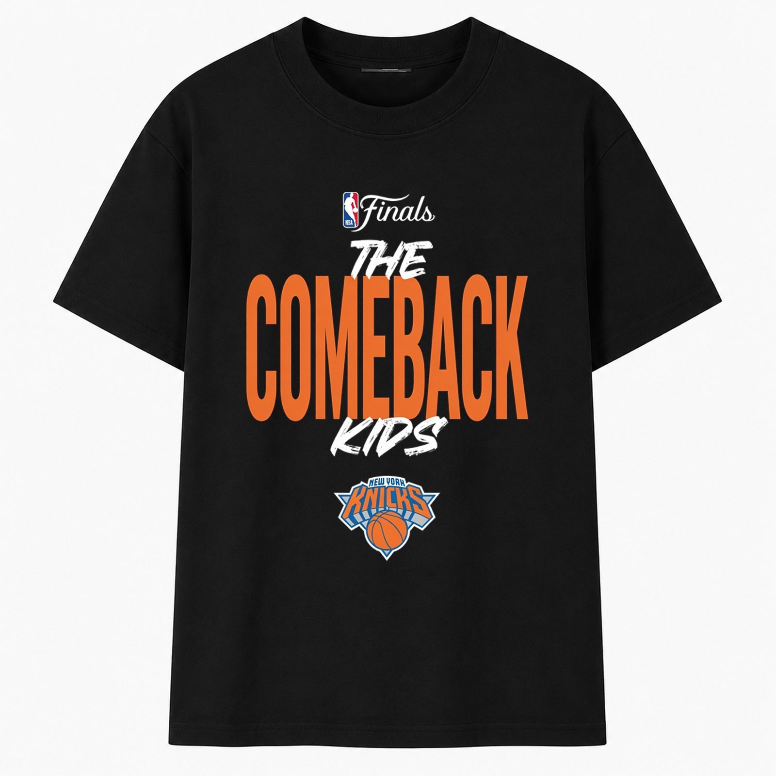N.B.A Finals New.York.Knicks The Comeback Kids Basketball T Shirt Cotton Black