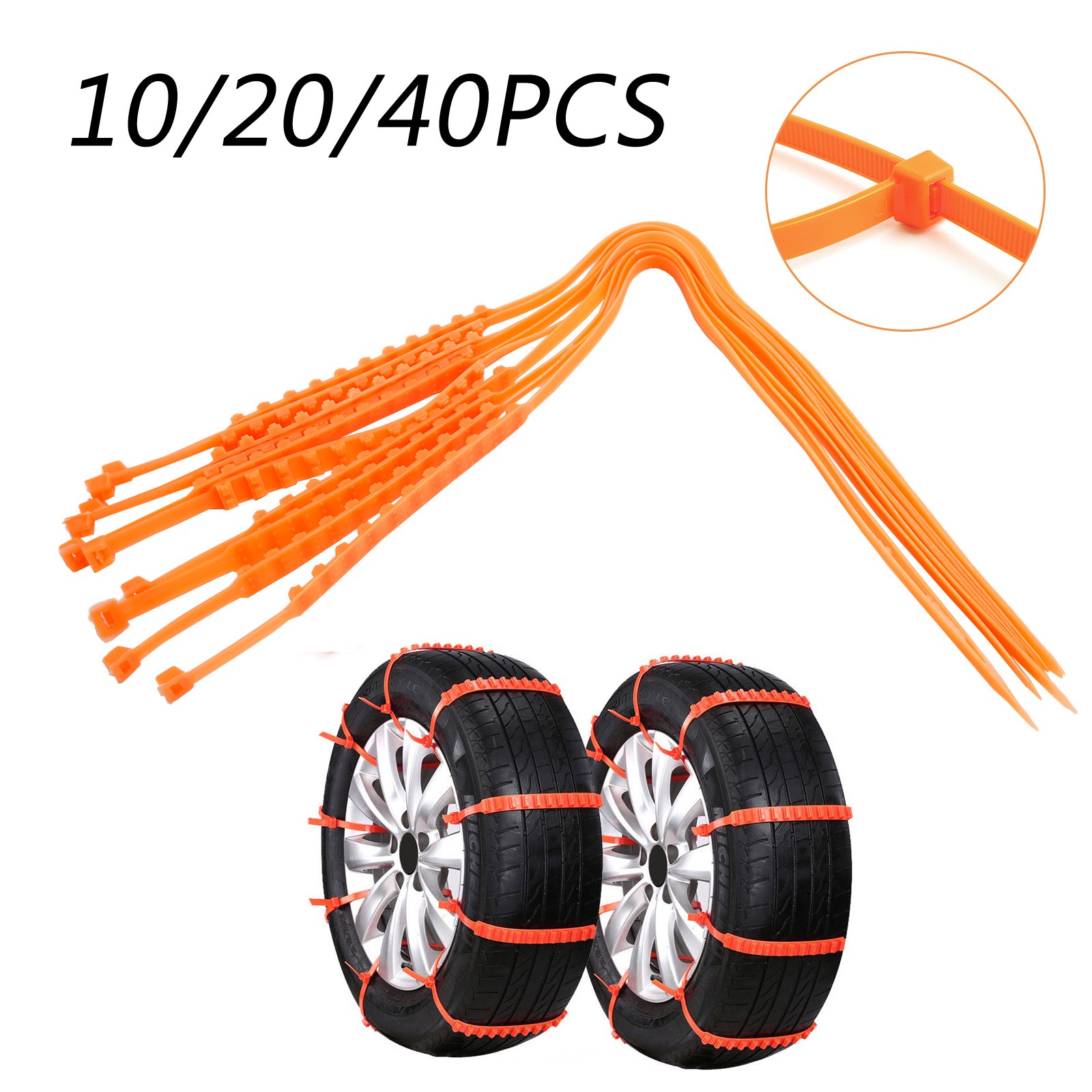🕗10/20/40PCS Snow Tire Chain Anti-Skid Belt For Car Truck SUV Winter Driving·