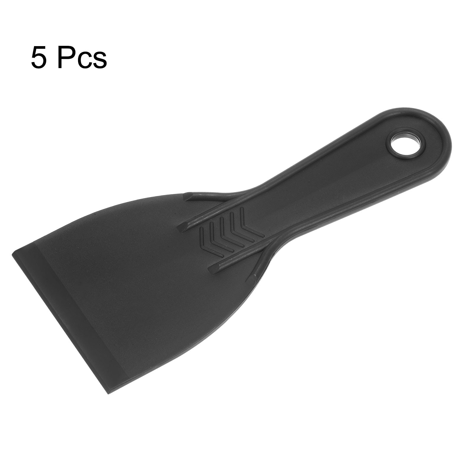5pcs Putty Scraper 3" Width 6mm Thin Flexible Plastic Putty Knife Black