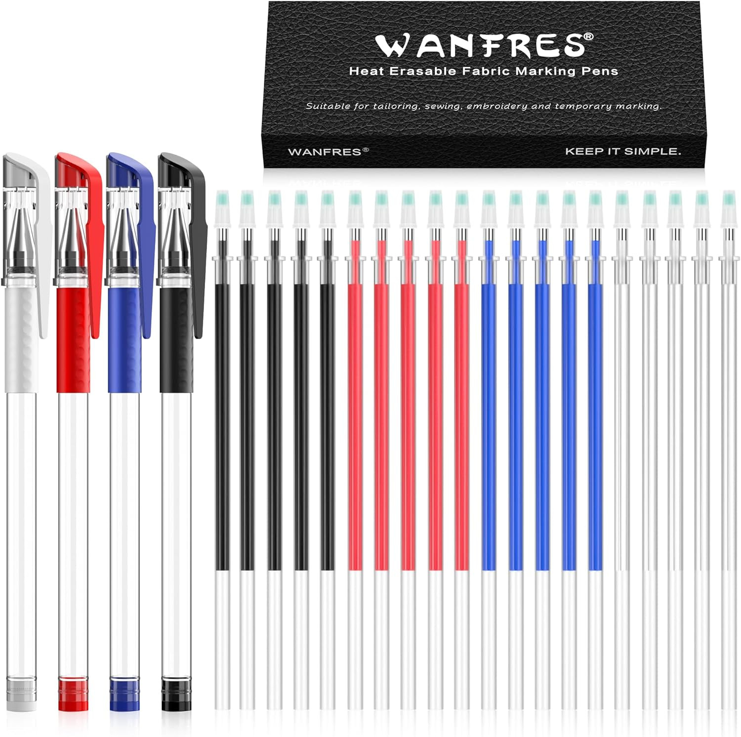 Heat Erasable Pens for Fabric Sewing and Quilting, Fabric Markers for Sewing, Em