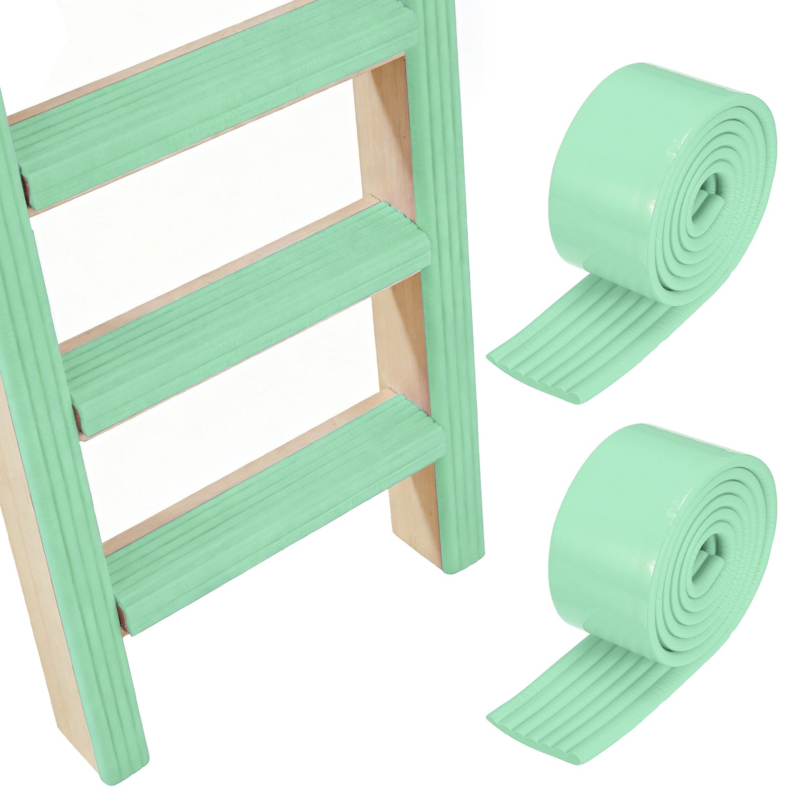Bunk Bed Ladder Pad, (2m/6.5 Ft, Green)(2 Pcs), Bunk Bed Step Foam Padding