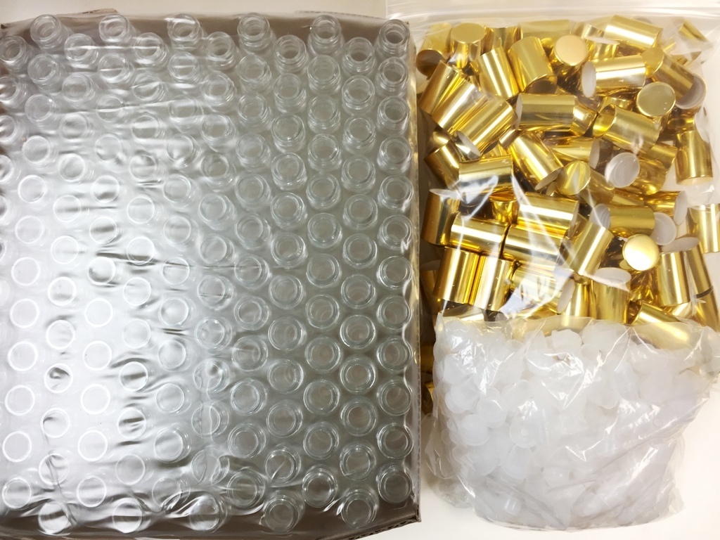 10ml SWIRL 1/3 oz Clear Glass Roll on Bottles With Aluminum Gold Cap & Roller