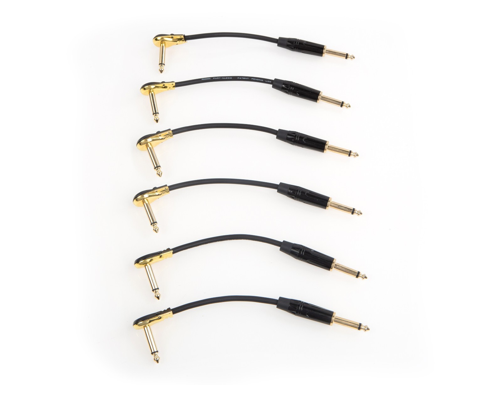 6-Pack Mogami 2524 Pedal Effects, Single Patch cable Gold connectors