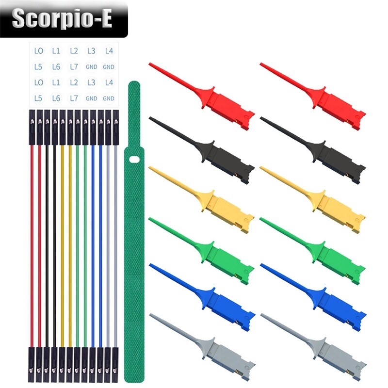 Mini Grabber SMD IC Test Hook Clips 12PCS with Silicone Jumper Wires Test Leads
