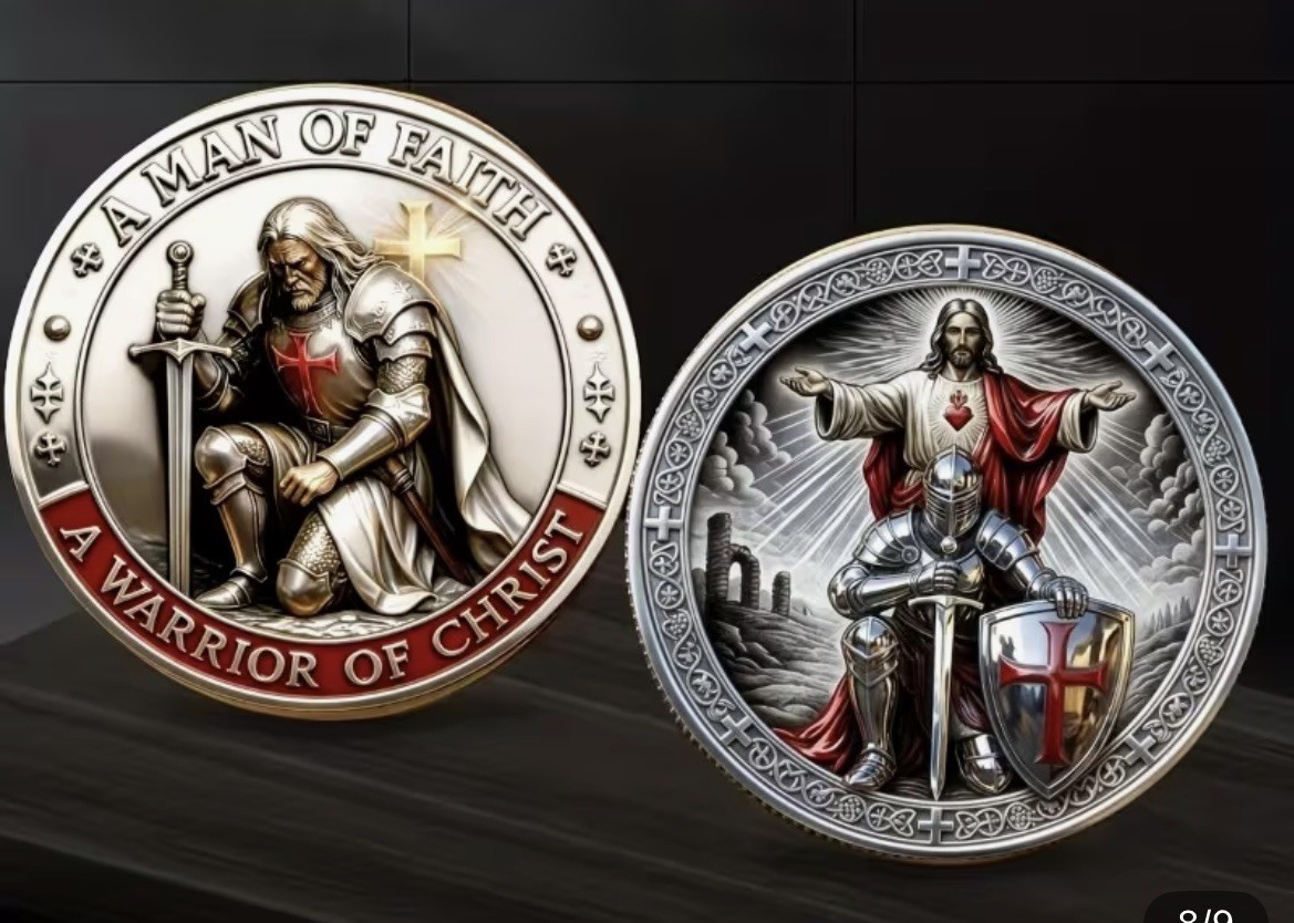 Man Of Faith - Warrior Of Christ   Beautiful 3D Challenge Coin Stunning Artwork