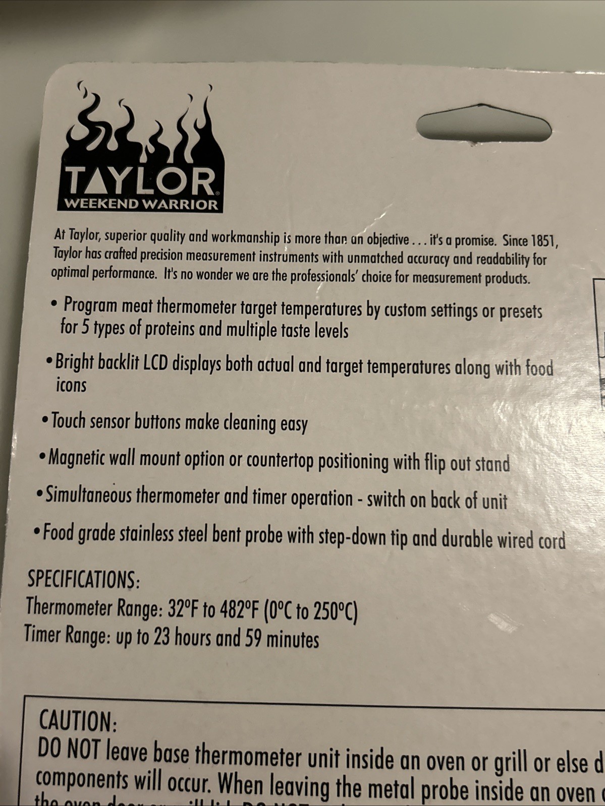 Taylor Digital Wired Probe Programmable Meat Thermometer with Timer NEW