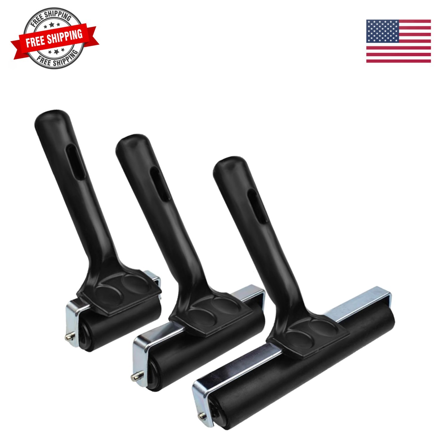 Hard Rubber Brayer Roller,Anti Skid Tape Construction Tool for Printmaking Wa...