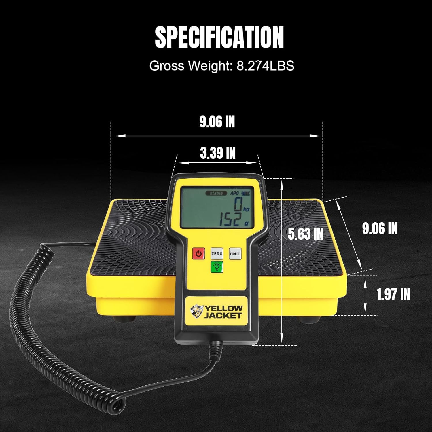 220 LBS High Precision Refrigerant Scale with LCD & Portable Case